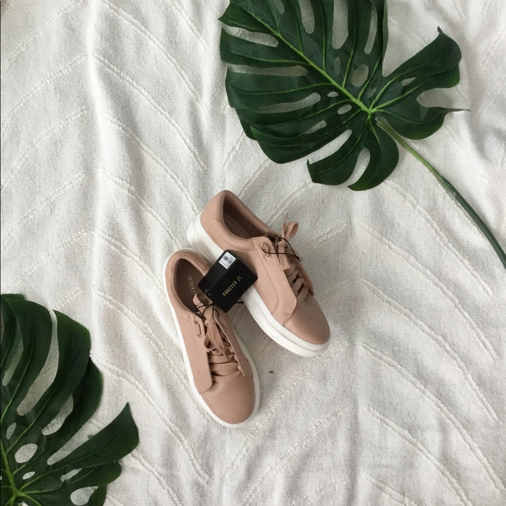 Blush Pink Platform Sneakers